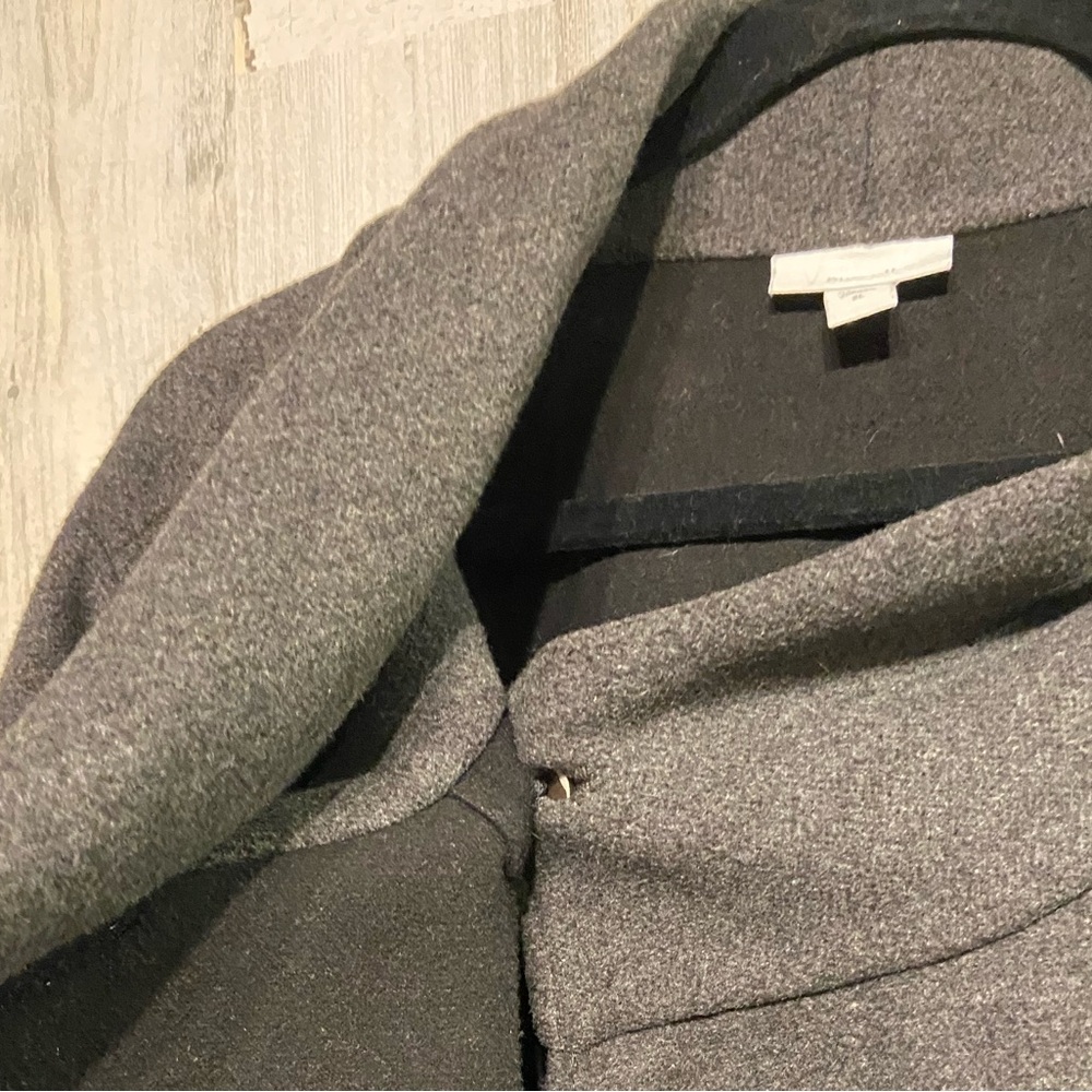 Pure J.Jill Grey Pea Coat Asymmetrical Wrap Coat XL - Picture 7 of 10